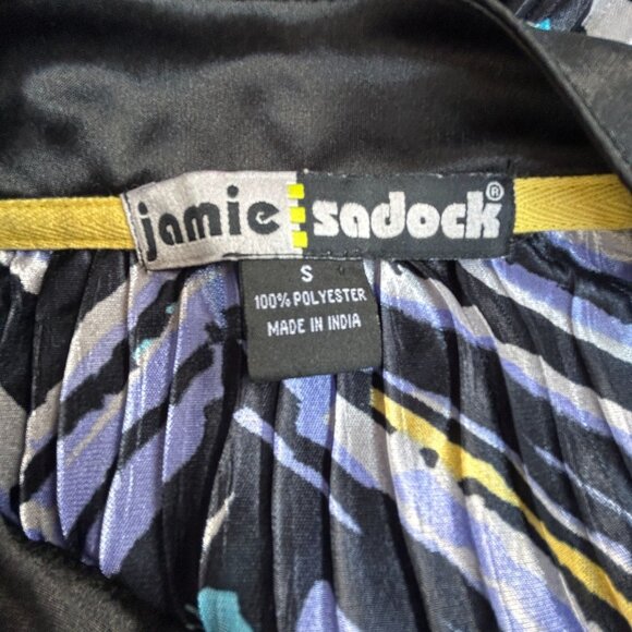 Jamie Sadock Womens Chevron Crinkle Short Sleeve Active Top Small Black NWOT - Picture 3 of 8